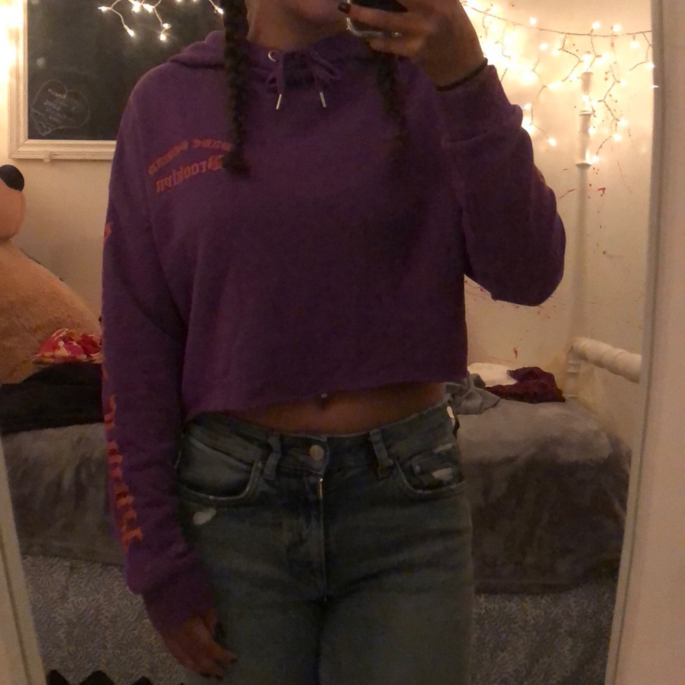 Cropped purple sweatshirt. Never worn.